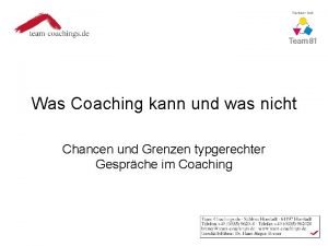 Was Coaching kann und was nicht Chancen und