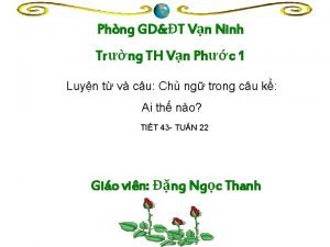 Phng GDT Vn Ninh Trng TH Vn Phc