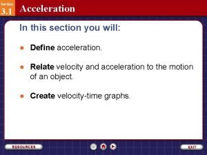 Section 3 acceleration