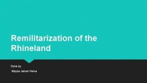 Remilitarization of the rhineland