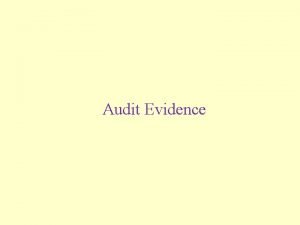 General audit procedures