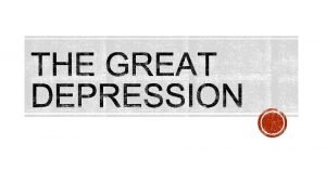 SWBAT identify the causes of the Great Depression