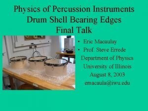Physics of percussion instruments