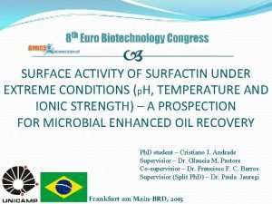 SURFACE ACTIVITY OF SURFACTIN UNDER EXTREME CONDITIONS p