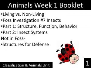 Animals Week 1 Booklet Living vs NonLiving Foss