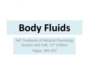 Body Fluids Ref Textbook of Medical Physiology Guyton