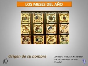 LOS MESES DEL AO Origen de su nombre