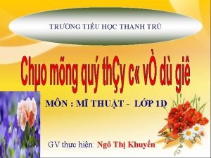 TRNG TIU HC THANH TR MN M THUT