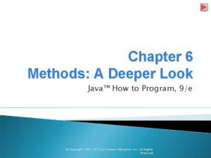 Chapter 6 Methods A Deeper Look Java How