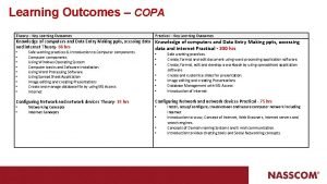 Learning Outcomes COPA Theory Key Learning Outcomes Practical