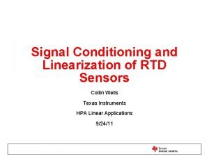 Rtd signal conditioning