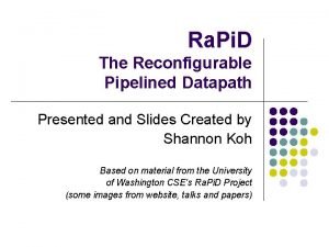 Ra Pi D The Reconfigurable Pipelined Datapath Presented