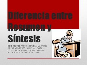 Diferencia entre resumen y síntesis