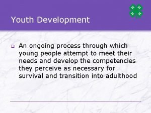 Youth Development q An ongoing process through which