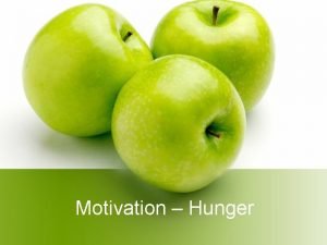 Motivation Hunger Things to know Motivation Emotion 1