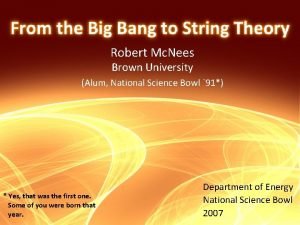 Robert Mc Nees Brown University Alum National Science