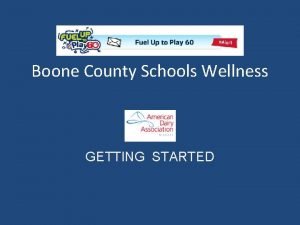 Boone County Schools Wellness GETTING STARTED RECRUITING KEY