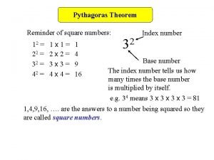 Pythagoras square numbers