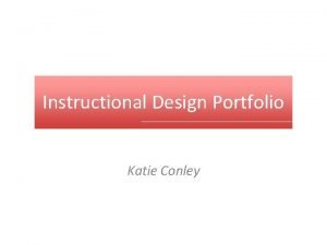 Instructional design portfolio