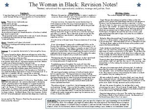 The Woman in Black Revision Notes Themes natural