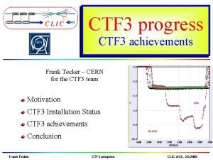 CTF 3 progress CTF 3 achievements Frank Tecker