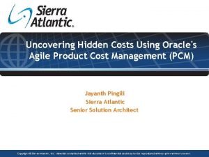 Agile product cost management