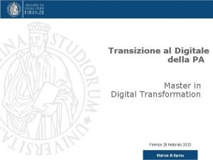 Transizione al Digitale della PA Master in Digital