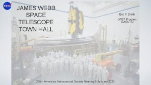JAMES WEBB SPACE TELESCOPE TOWN HALL 235 th