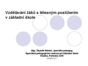 Vzdlvn k s tlesnm postienm v zkladn kole