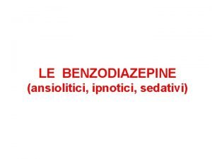 Benzodiazepine meccanismo d'azione