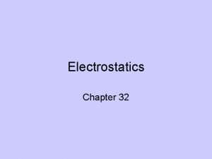 Chapter 32 electrostatics