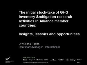 The initial stocktake of GHG inventory mitigation research