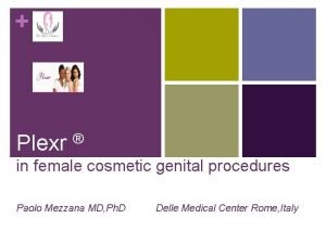 Plexr in female cosmetic genital procedures Paolo Mezzana