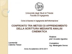 Universit degli Studi di Trieste Facolt di Ingegneria