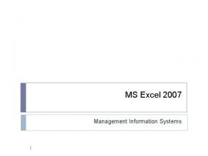 Is excel a management information system