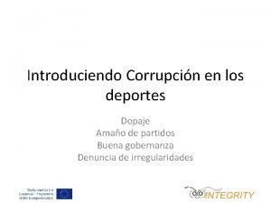 Introduciendo Corrupcin en los deportes Dopaje Amao de