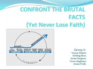 CONFRONT THE BRUTAL FACTS Yet Never Lose Faith