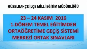 23 24 KASIM 2016 1 DNEM TEMEL ETMDEN