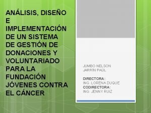 ANLISIS DISEO E IMPLEMENTACIN DE UN SISTEMA DE