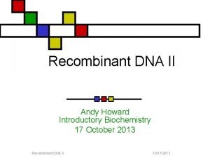 Recombinant DNA II Andy Howard Introductory Biochemistry 17