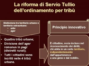 La riforma di servio tullio