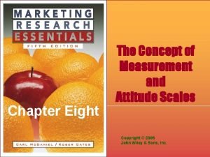 Chapter Eight The Concept of Measurement and Attitude