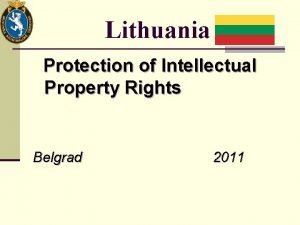 Lithuania Protection of Intellectual Property Rights Belgrad 2011