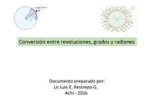 Conversin entre revoluciones grados y radianes Documento preparado