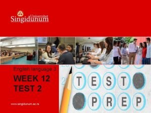 English language 3 WEEK 12 TEST 2 WEEK