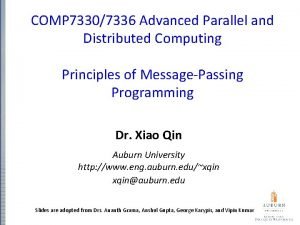 COMP 73307336 Advanced Parallel and Distributed Computing Principles
