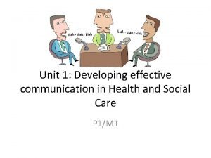 Unit 1 Developing effective communication in Health and