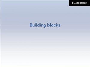 Building blocks Building blocks Components Building blocks Components