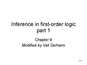 Inference in firstorder logic part 1 Chapter 9