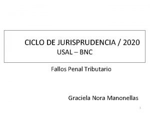 CICLO DE JURISPRUDENCIA 2020 USAL BNC Fallos Penal